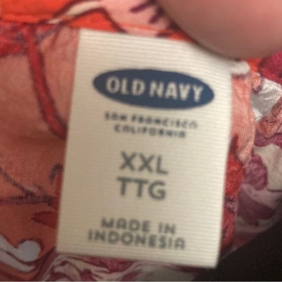 Old Navy Boho Red/Orange Print Blouse, Size XXL - Picture 4 of 5